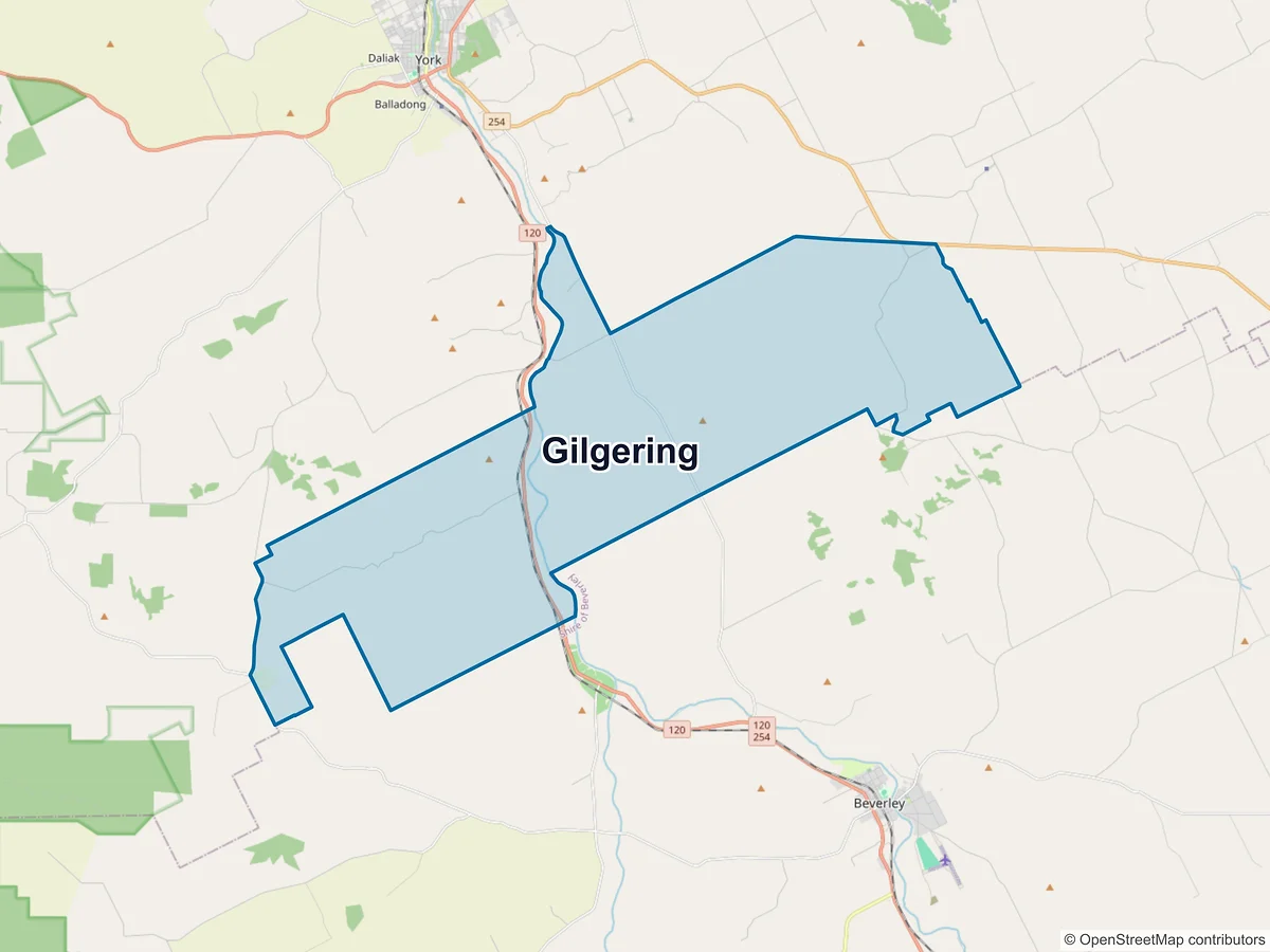 Map of Gilgering, WA, Australia