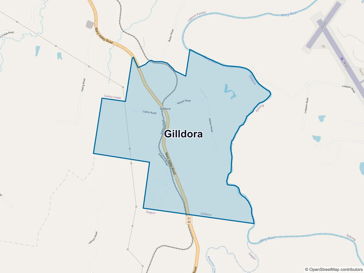Map of Gilldora, QLD, Australia
