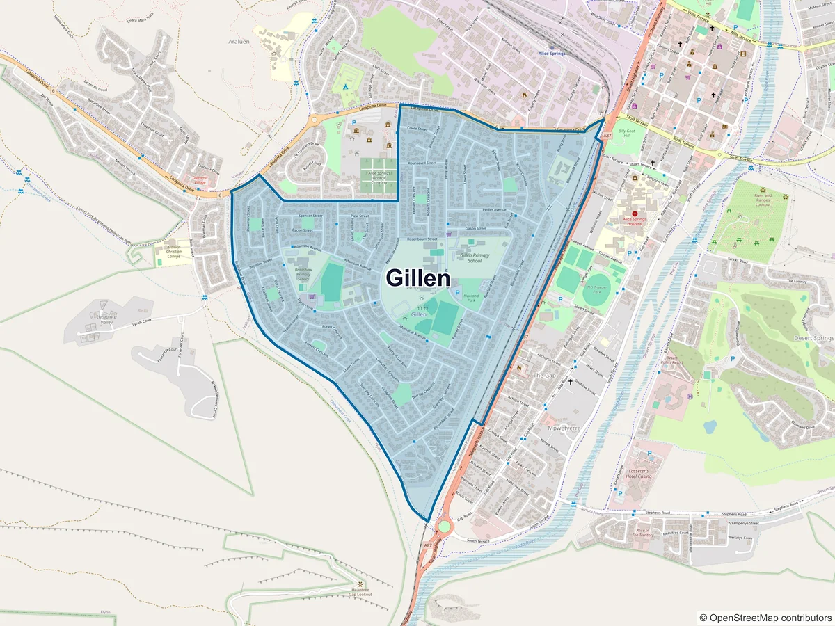 Map of Gillen, NT, Australia