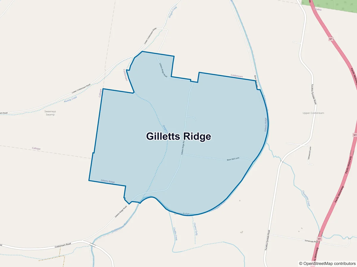 Map of Gilletts Ridge, NSW, Australia