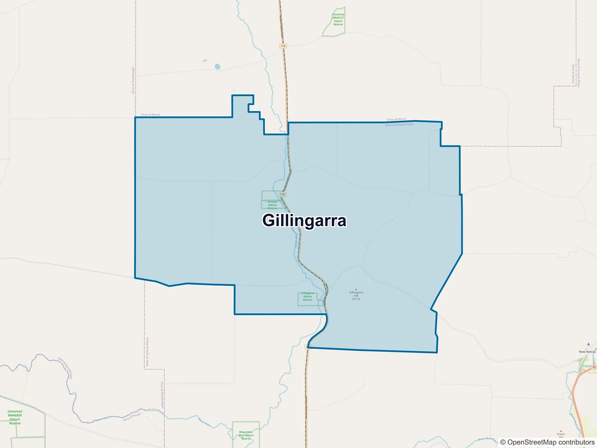 Map of Gillingarra, WA, Australia