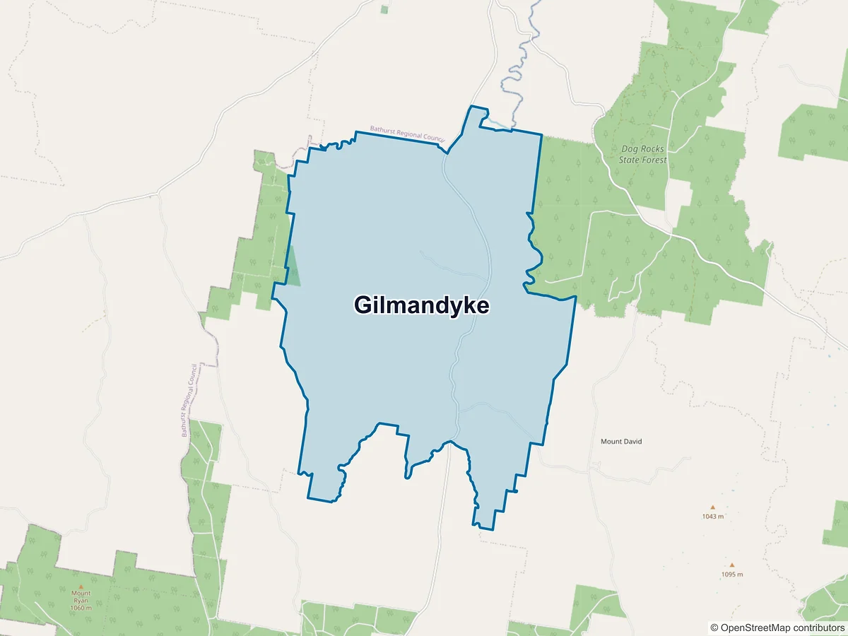 Map of Gilmandyke, NSW, Australia