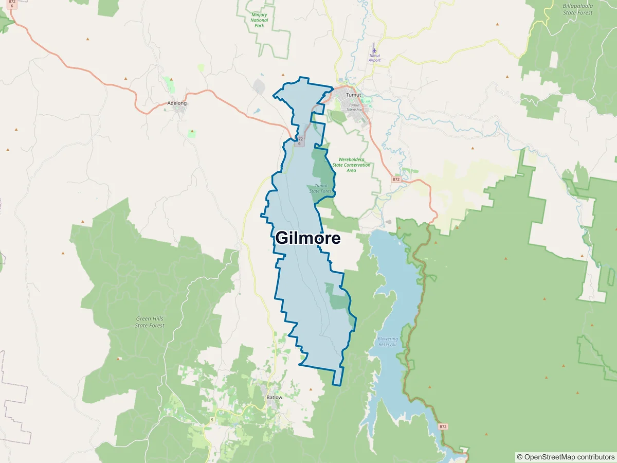 Map of Gilmore, NSW, Australia