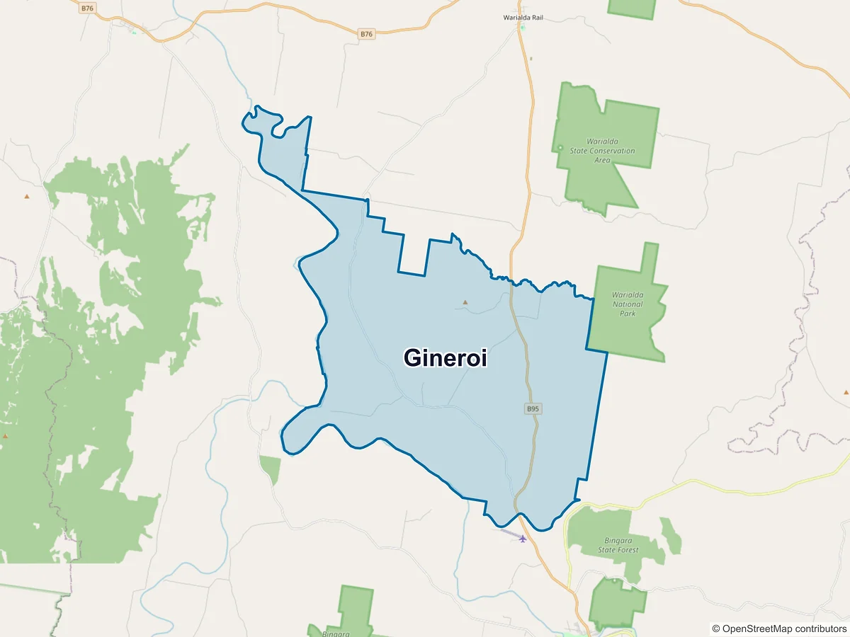 Map of Gineroi, NSW, Australia