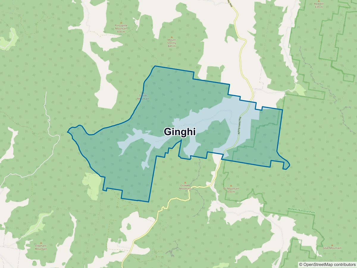 Map of Ginghi, NSW, Australia