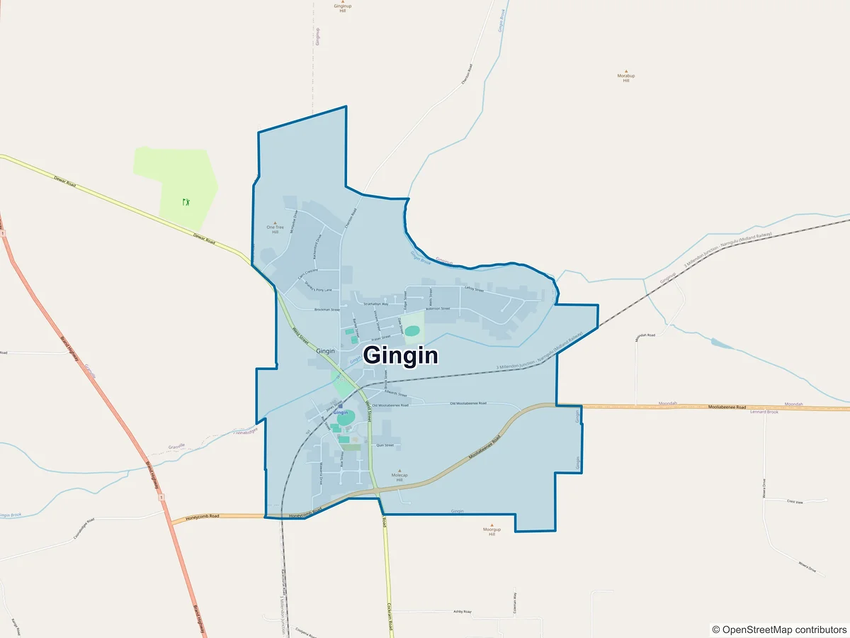 Map of Gingin, WA, Australia