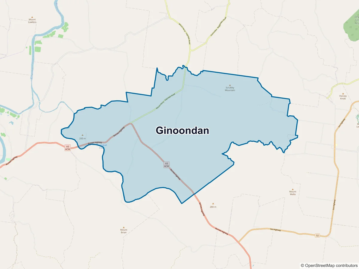 Map of Ginoondan, QLD, Australia