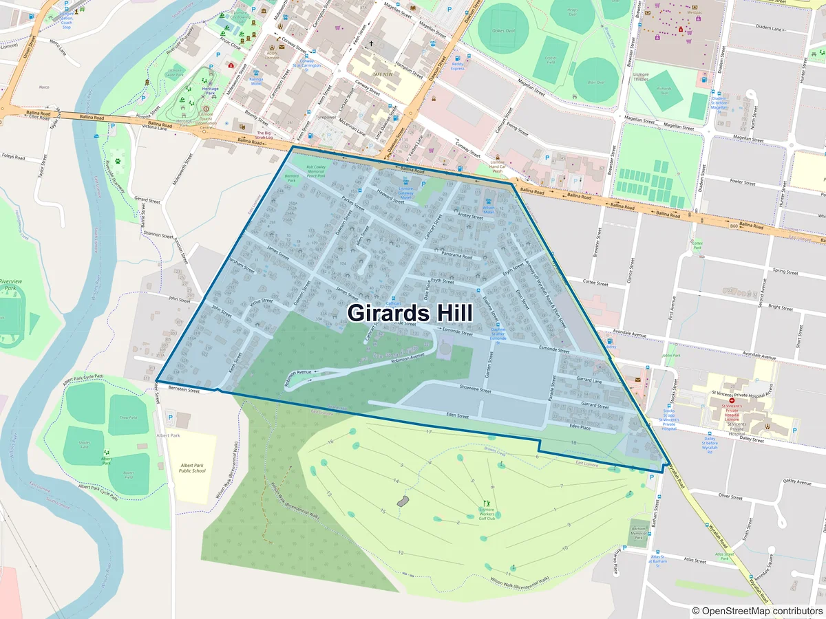 Map of Girards Hill, NSW, Australia