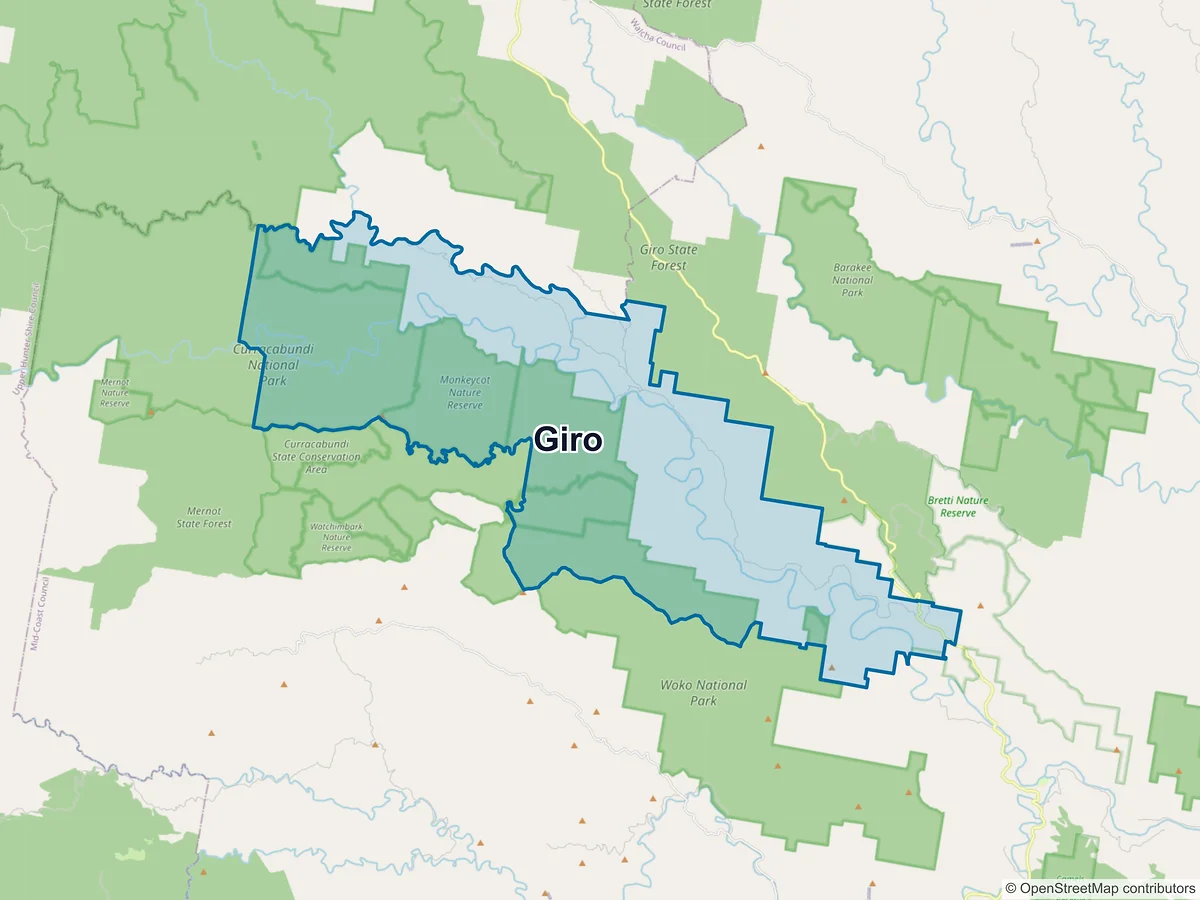 Map of Giro, NSW, Australia