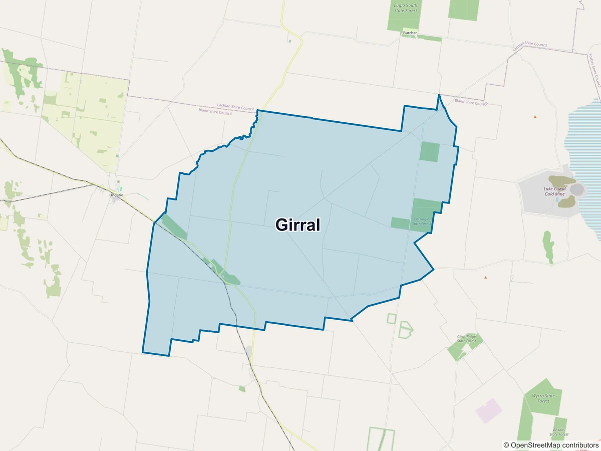Map of Girral, NSW, Australia