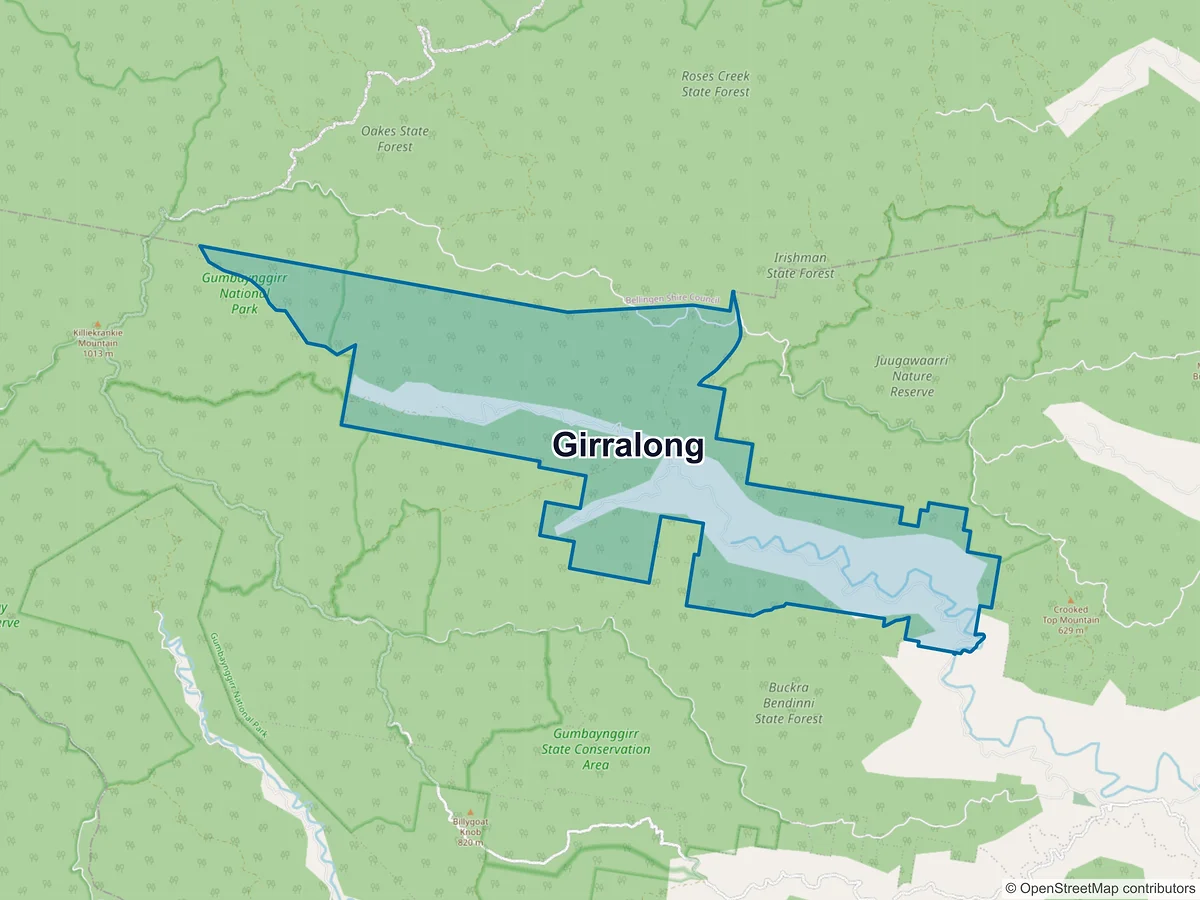 Map of Girralong, NSW, Australia