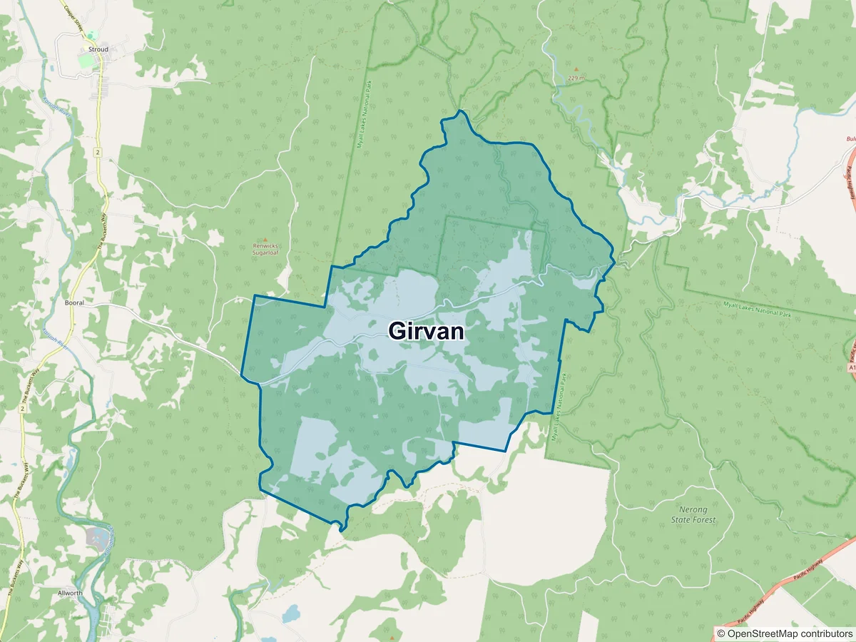 Map of Girvan, NSW, Australia