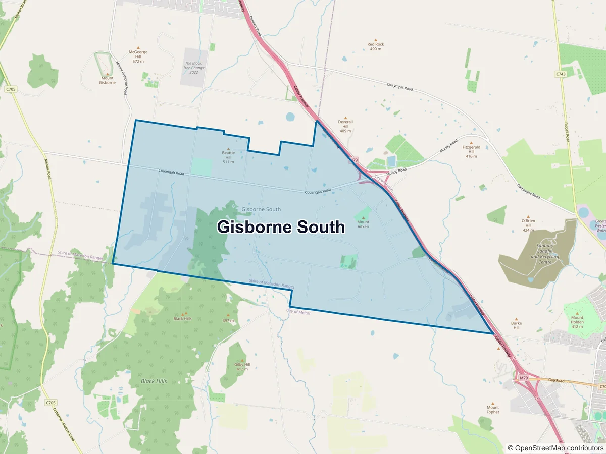 Map of Gisborne South, VIC, Australia