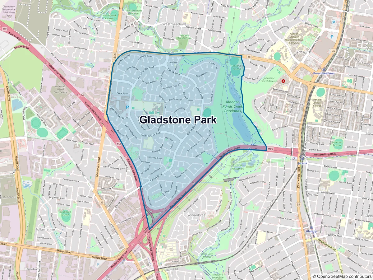 Map of Gladstone Park, VIC, Australia