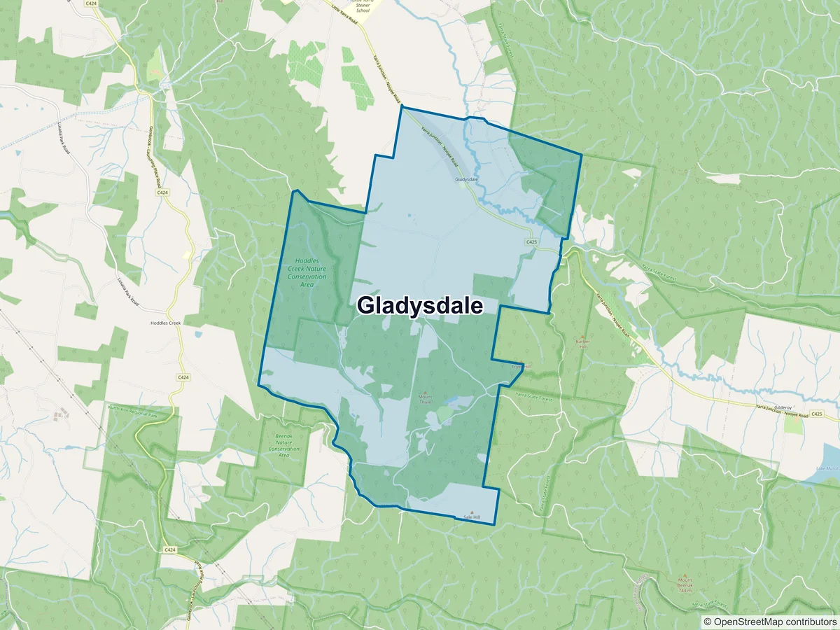 Map of Gladysdale, VIC, Australia