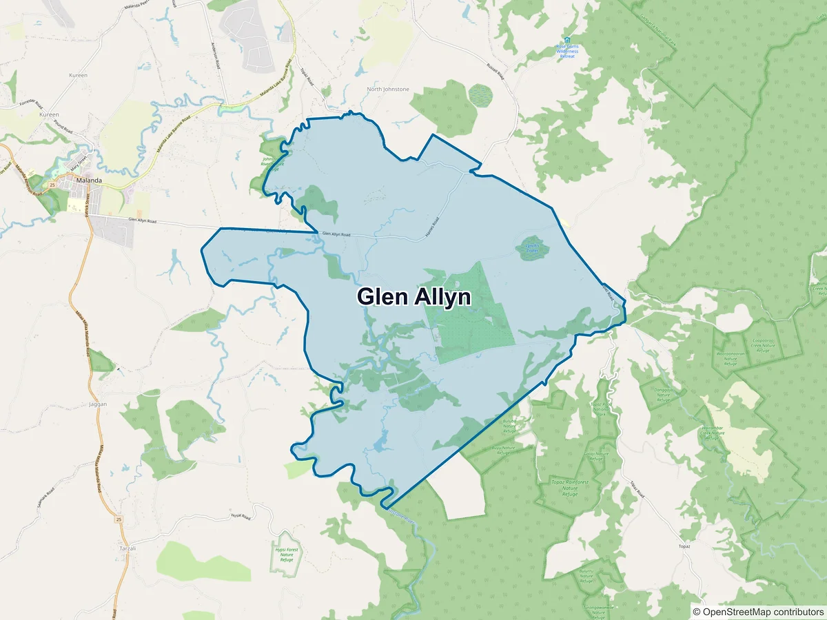 Map of Glen Allyn, QLD, Australia