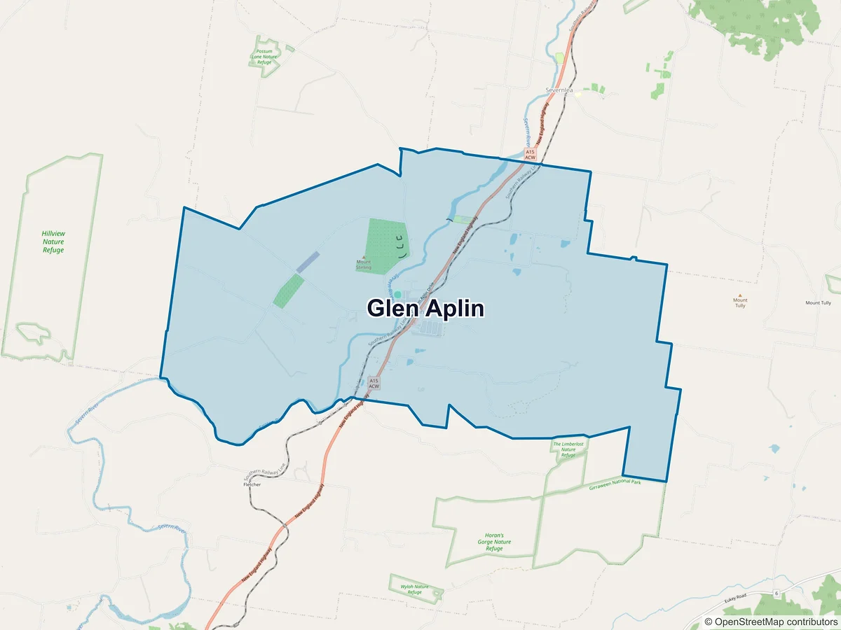 Map of Glen Aplin, QLD, Australia