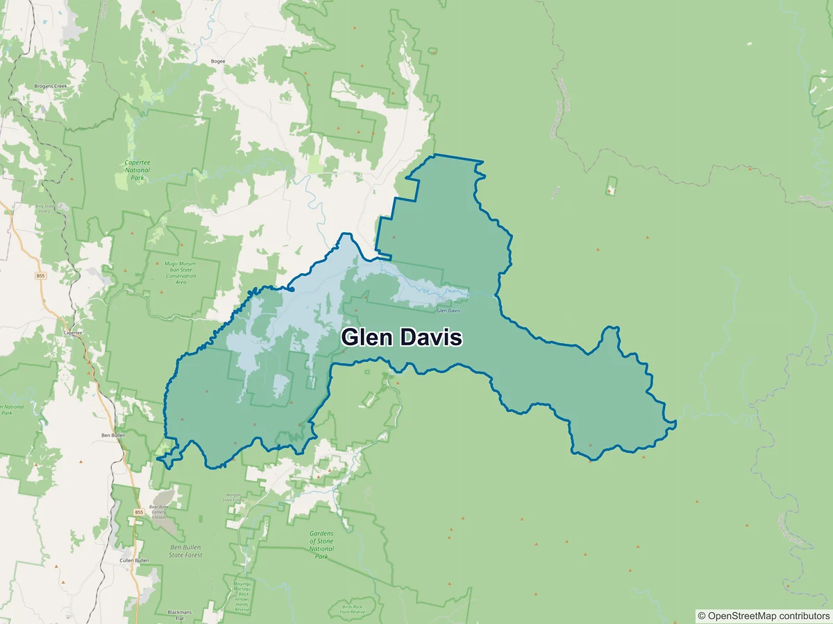 Map of Glen Davis, NSW, Australia