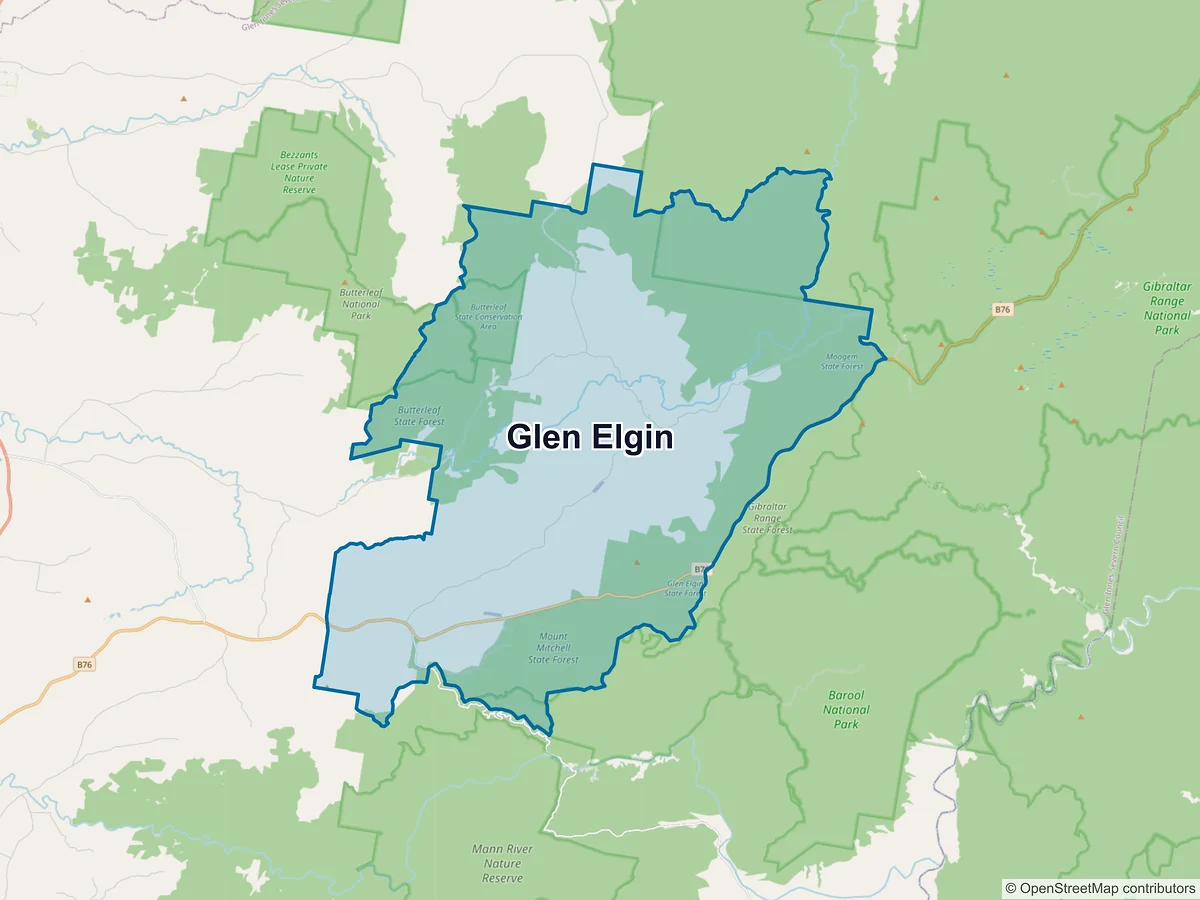 Map of Glen Elgin, NSW, Australia