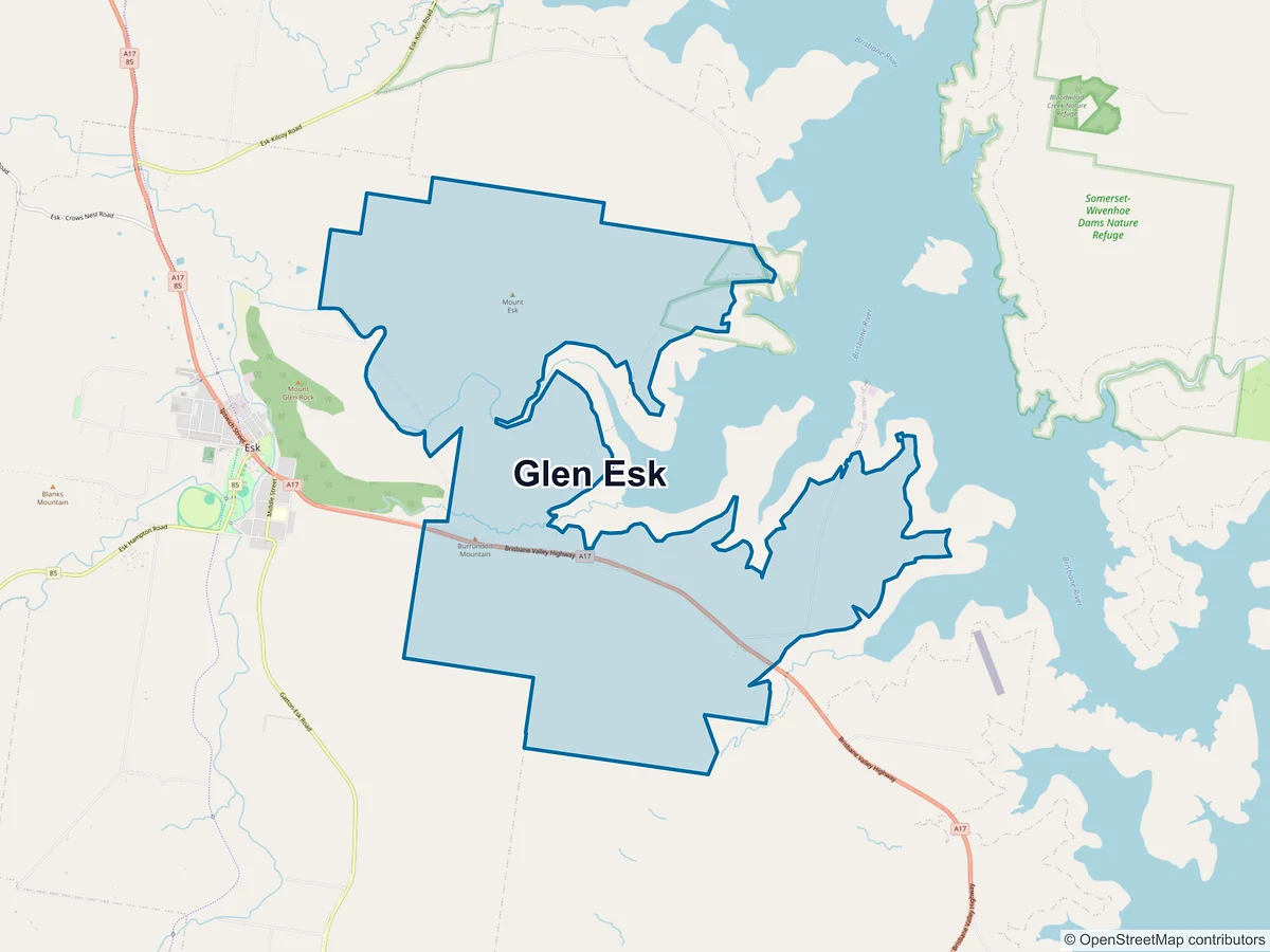 Map of Glen Esk, QLD, Australia