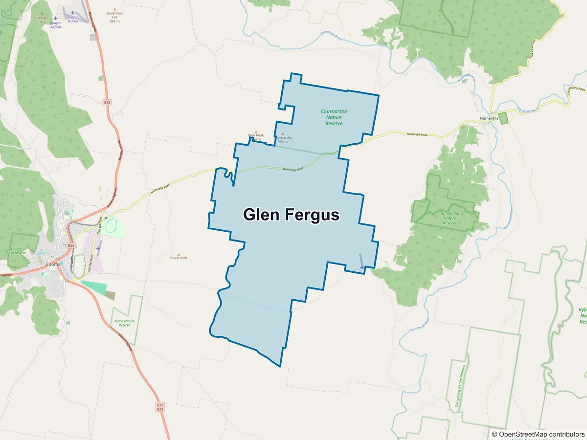 Map of Glen Fergus, NSW, Australia