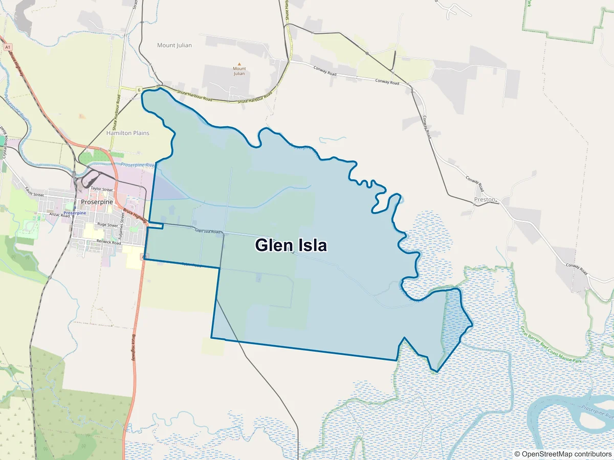 Map of Glen Isla, QLD, Australia