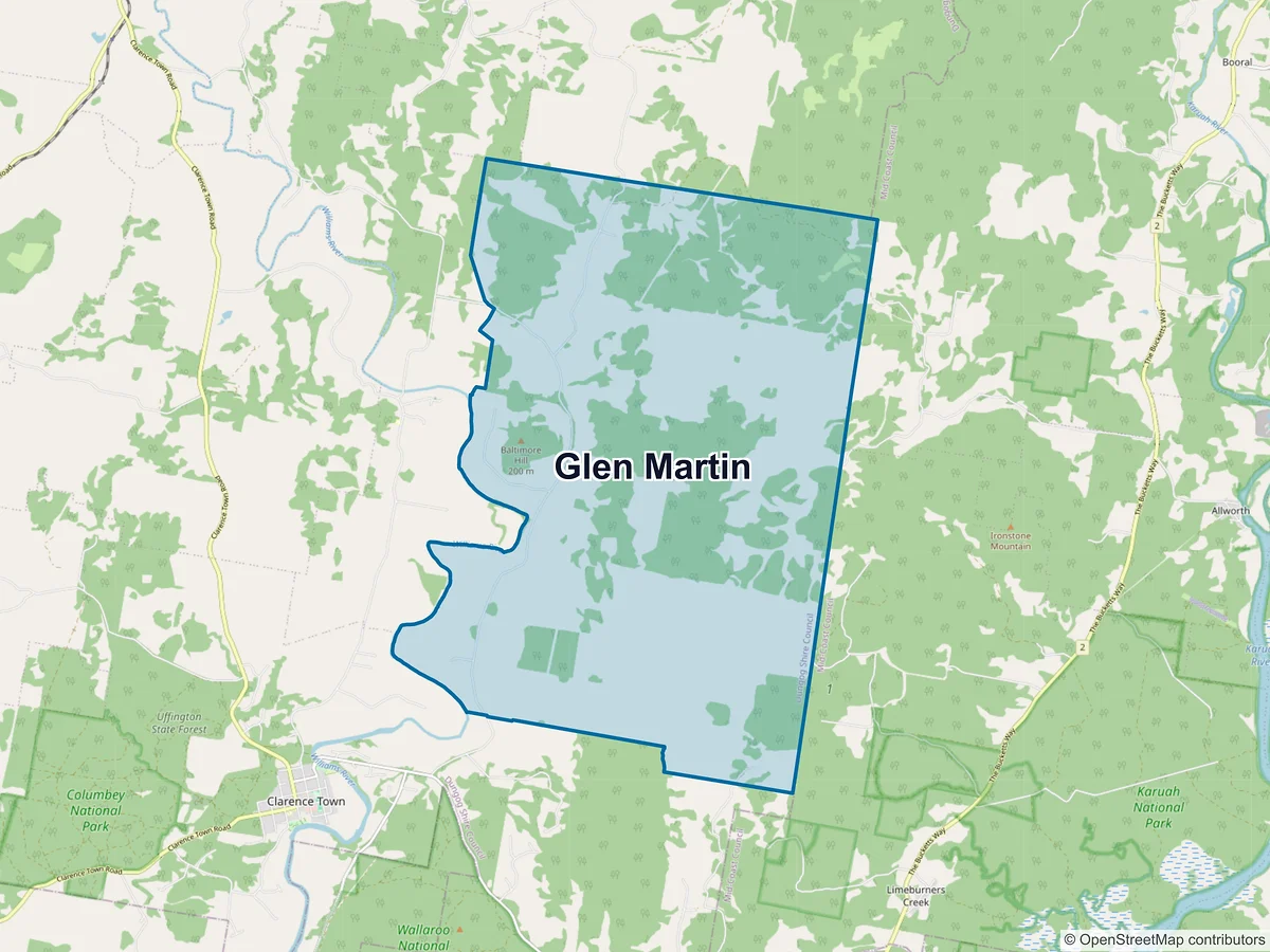Map of Glen Martin, NSW, Australia