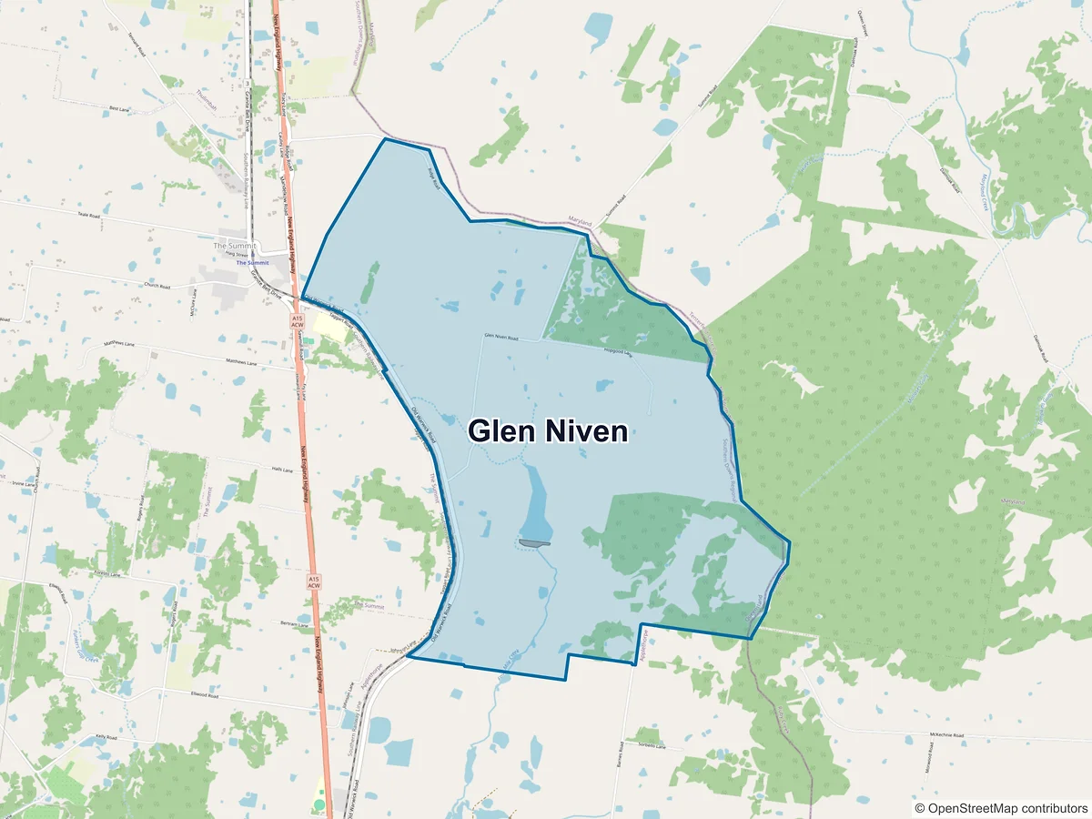Map of Glen Niven, QLD, Australia