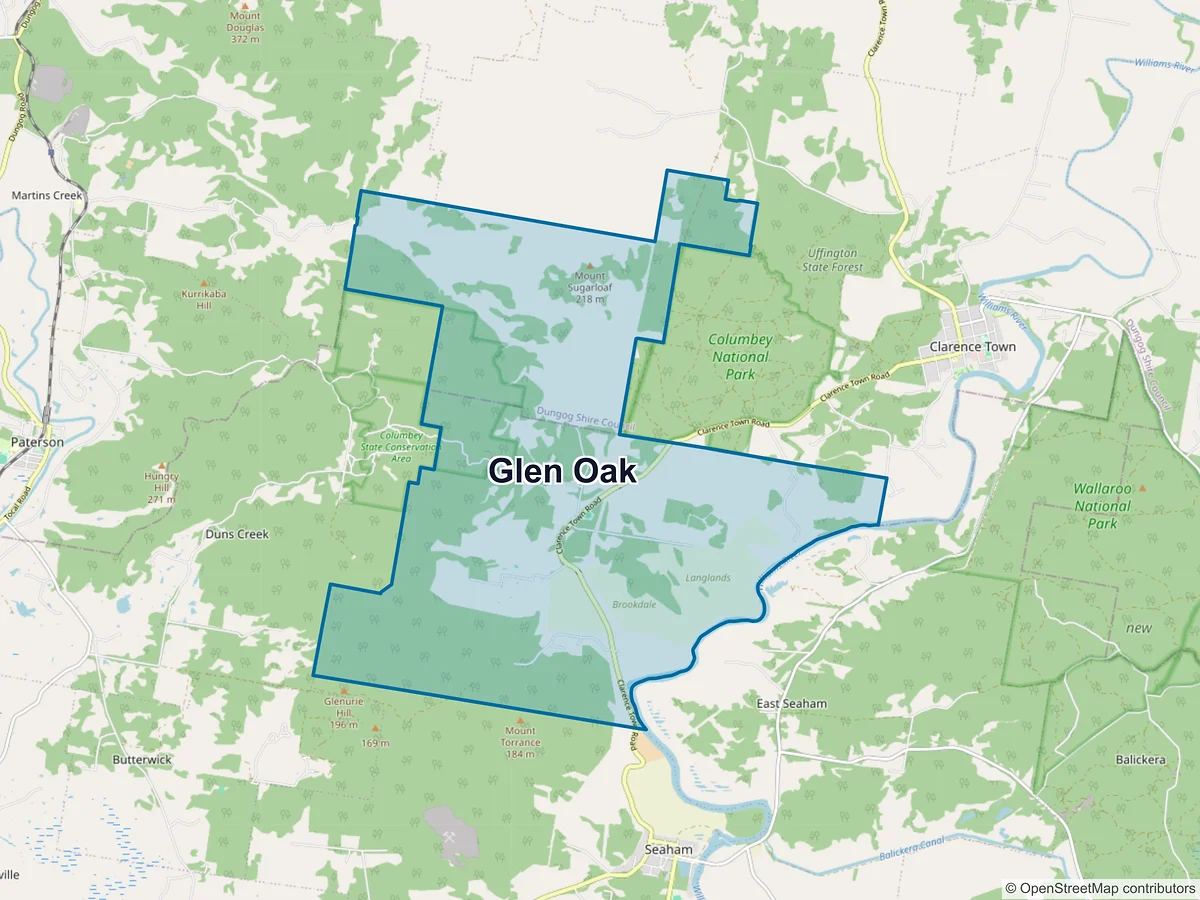 Map of Glen Oak, NSW, Australia