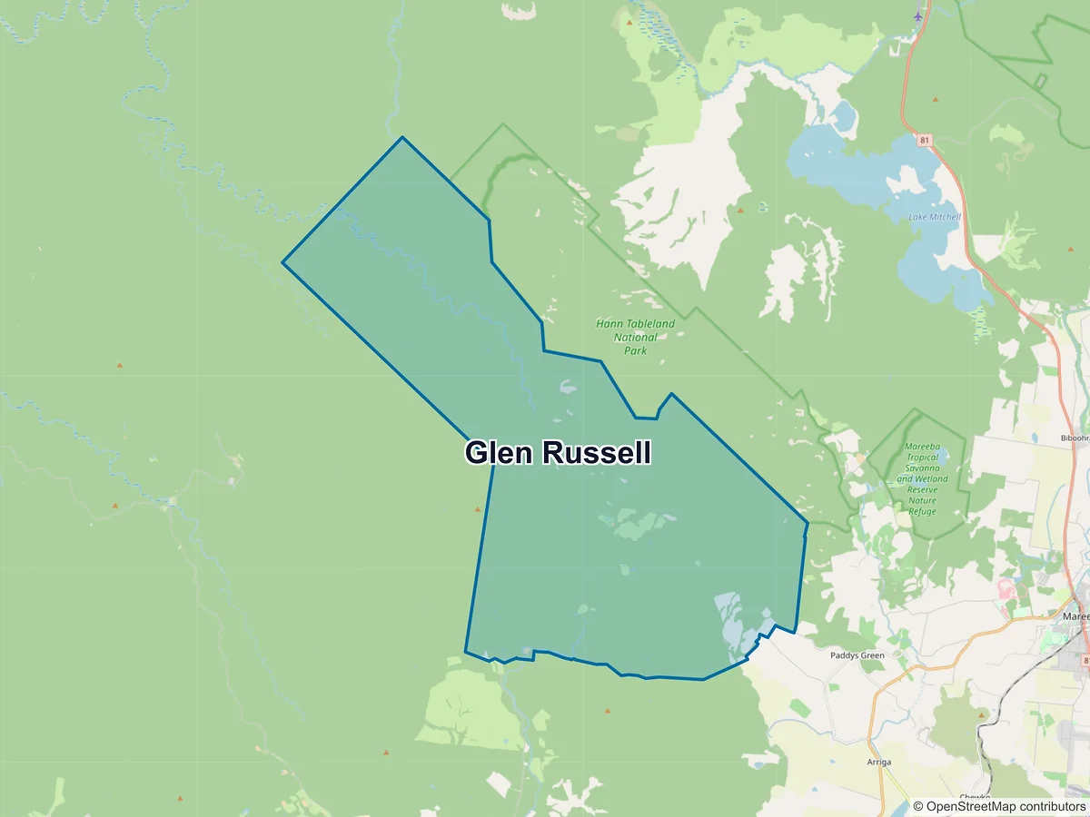 Map of Glen Russell, QLD, Australia