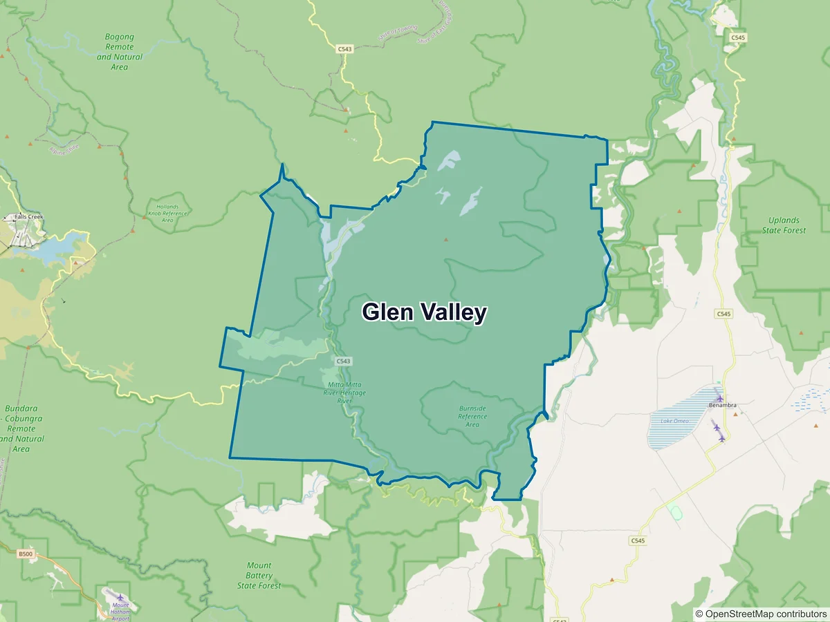 Map of Glen Valley, VIC, Australia