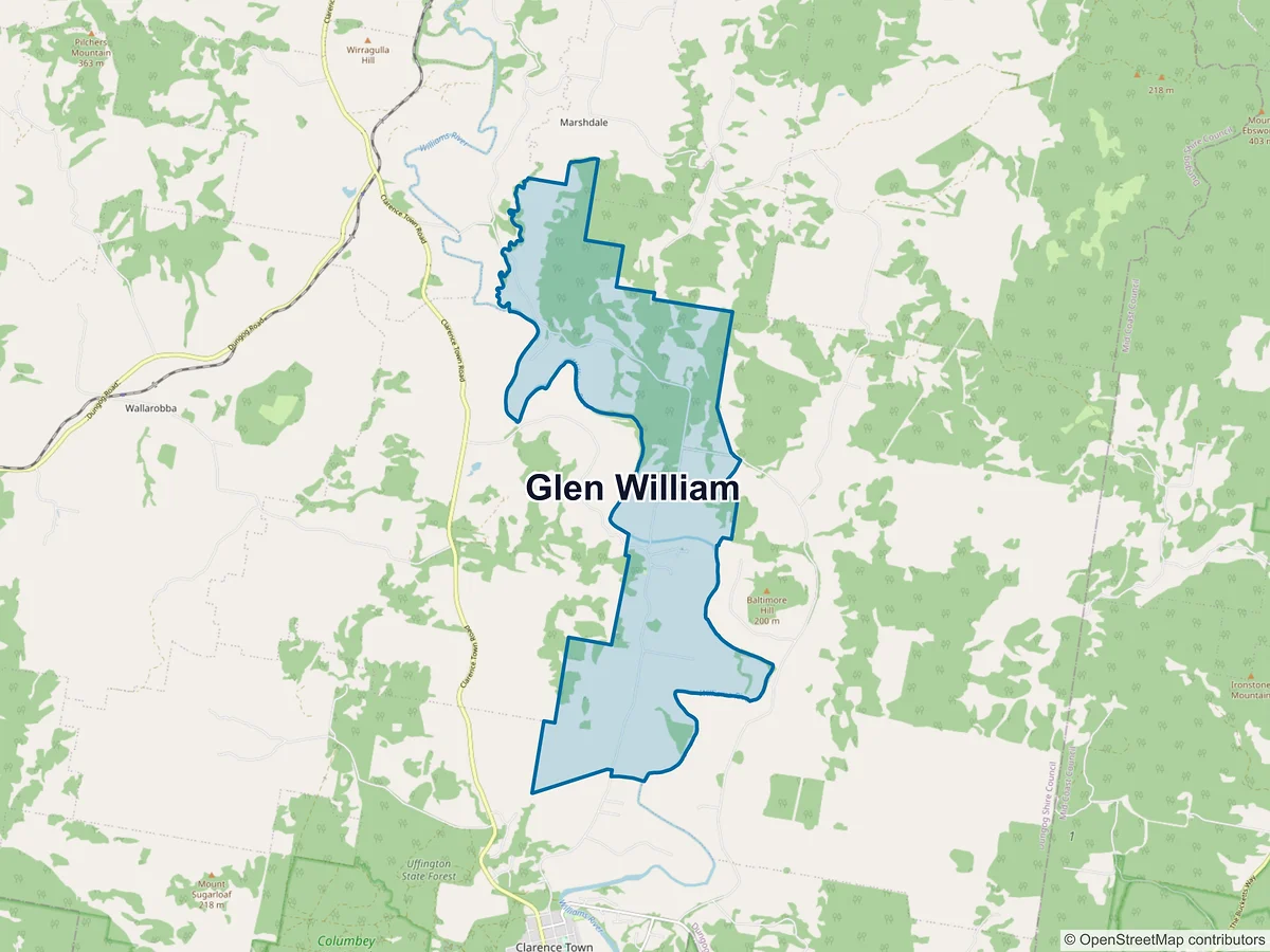 Map of Glen William, NSW, Australia