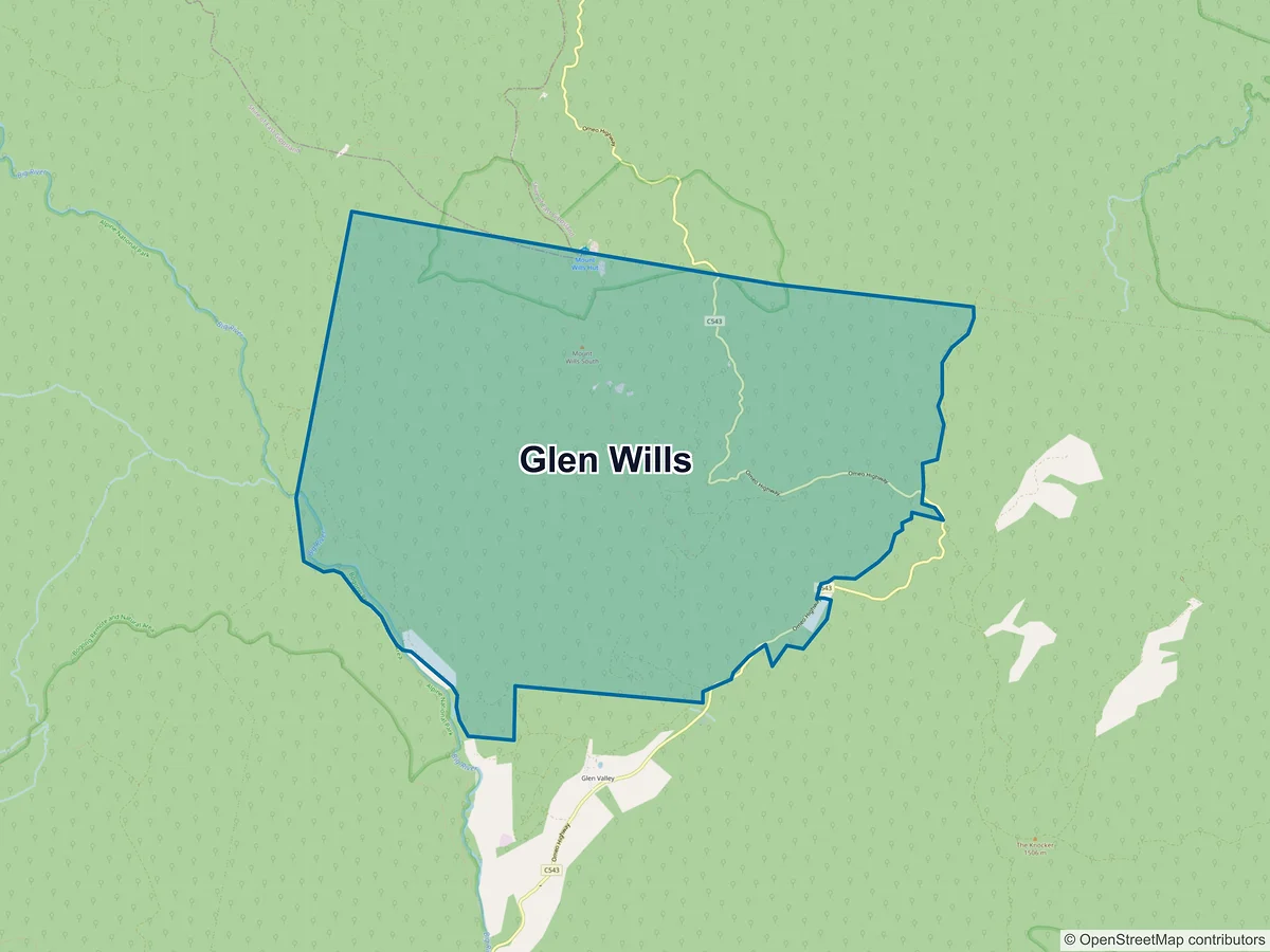 Map of Glen Wills, VIC, Australia