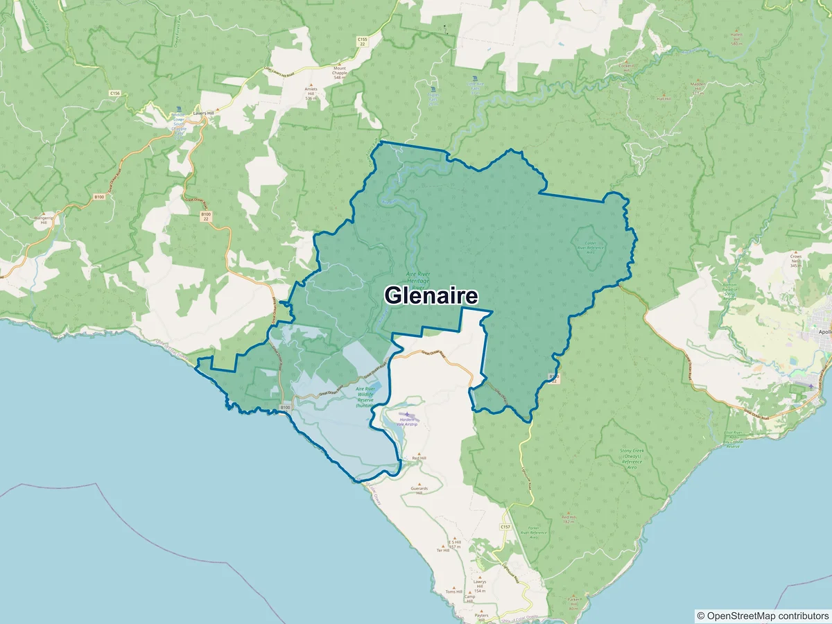 Map of Glenaire, VIC, Australia