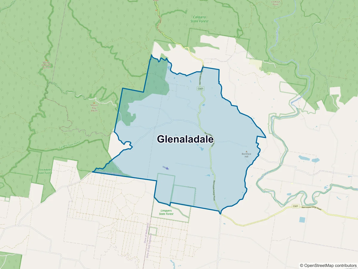Map of Glenaladale, VIC, Australia