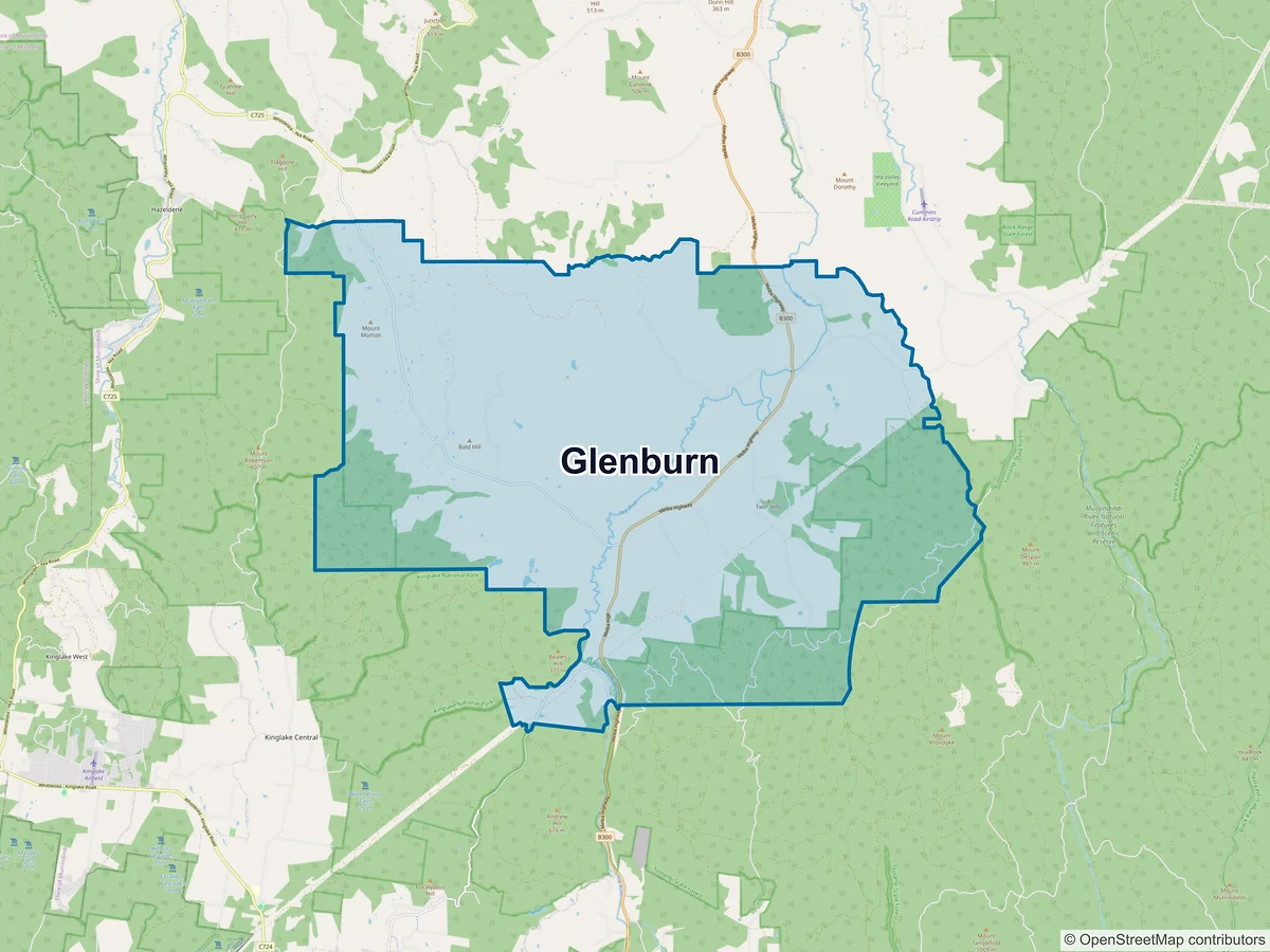 Map of Glenburn, VIC, Australia