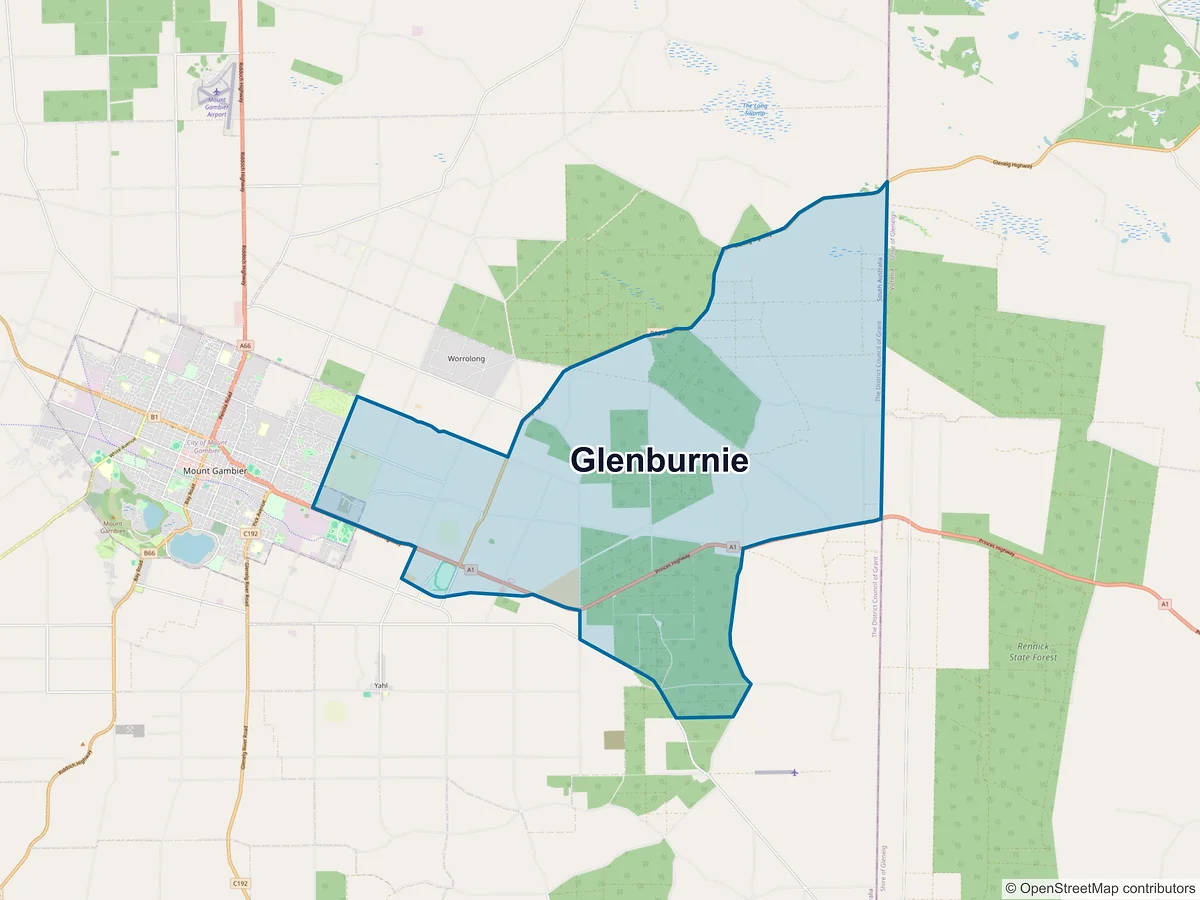 Map of Glenburnie, SA, Australia