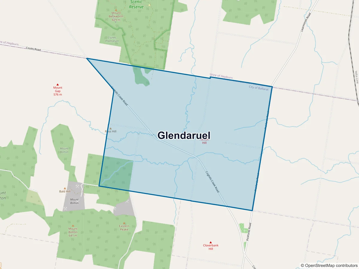 Map of Glendaruel, VIC, Australia