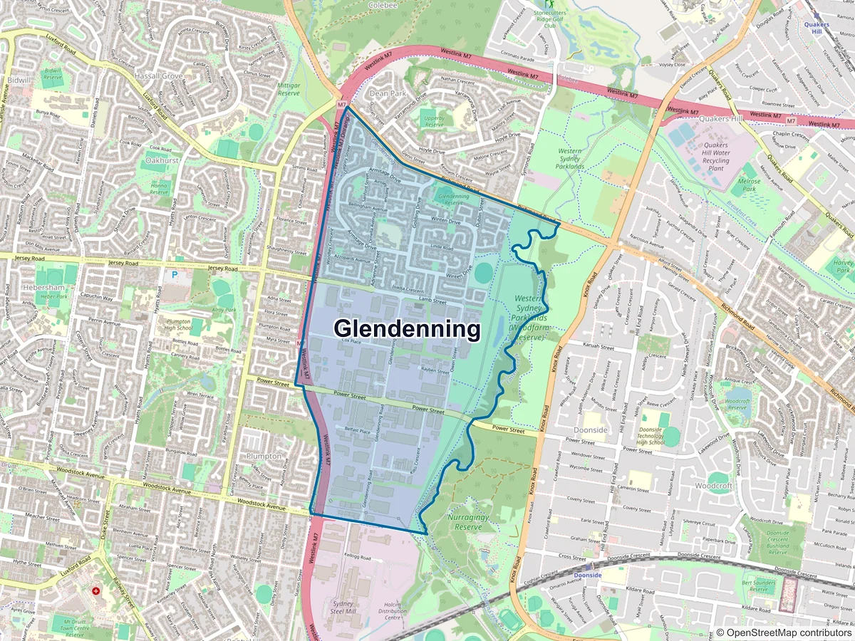 Map of Glendenning, NSW, Australia