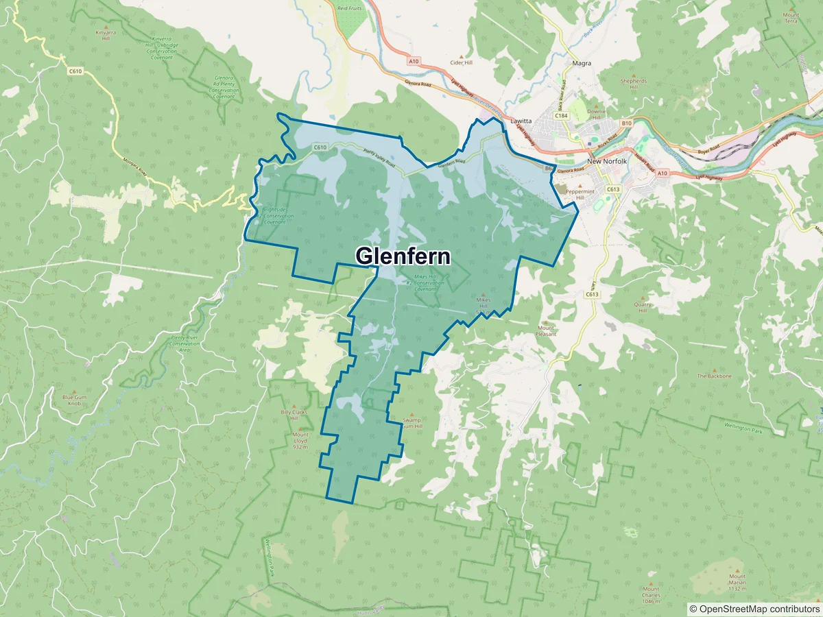 Map of Glenfern, TAS, Australia