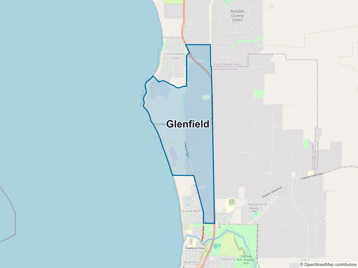 Map of Glenfield, WA, Australia