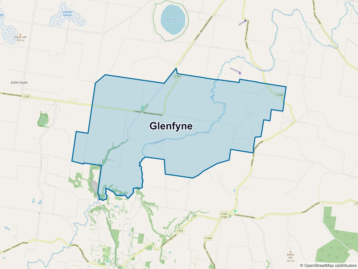Map of Glenfyne, VIC, Australia