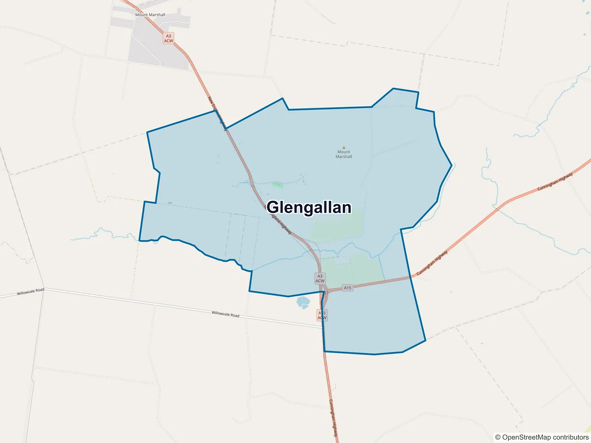 Map of Glengallan, QLD, Australia
