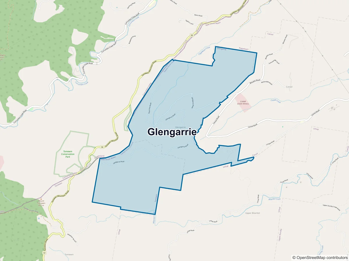 Map of Glengarrie, NSW, Australia