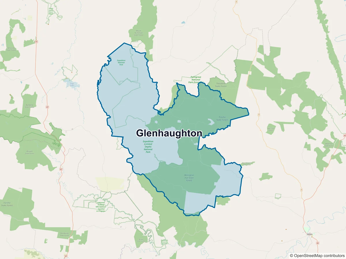 Map of Glenhaughton, QLD, Australia