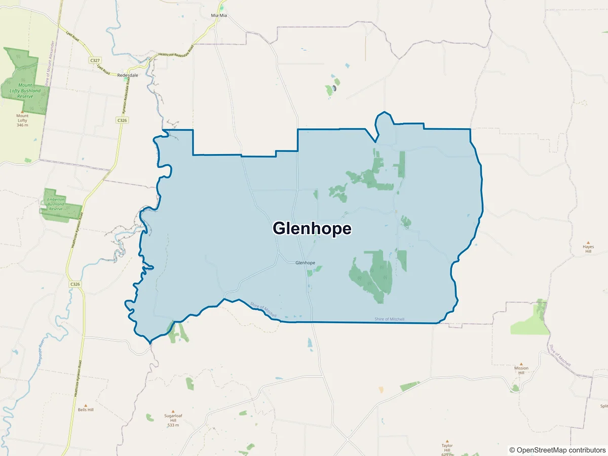 Map of Glenhope, VIC, Australia