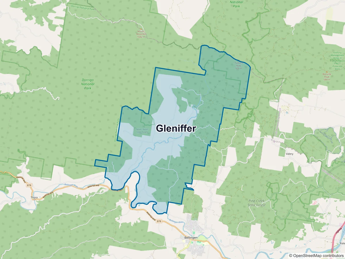 Map of Gleniffer, NSW, Australia