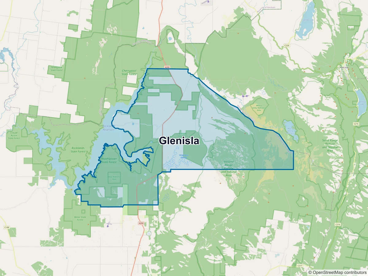 Map of Glenisla, VIC, Australia