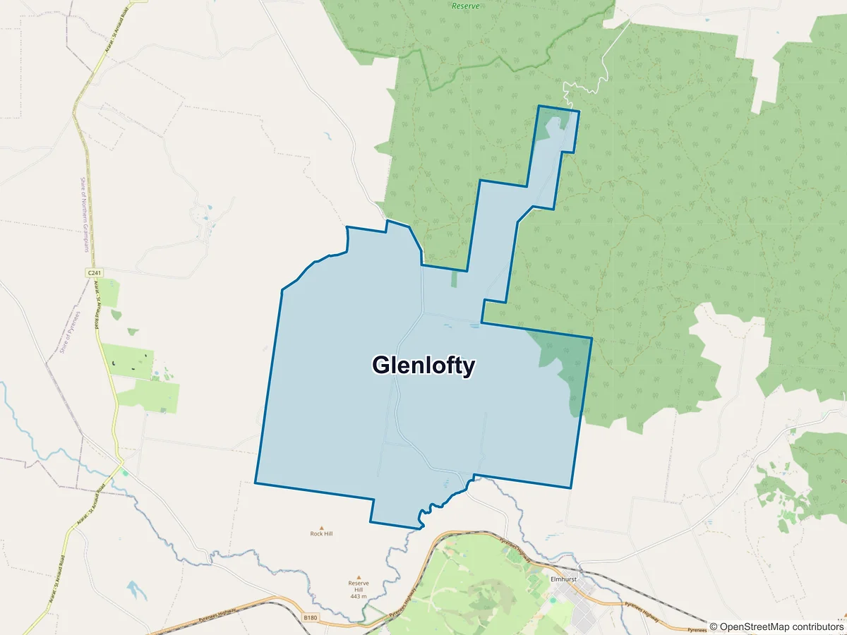 Map of Glenlofty, VIC, Australia