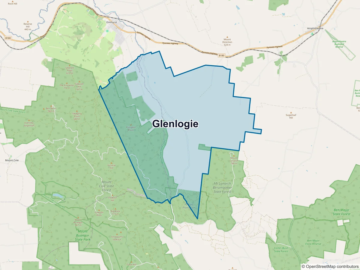 Map of Glenlogie, VIC, Australia